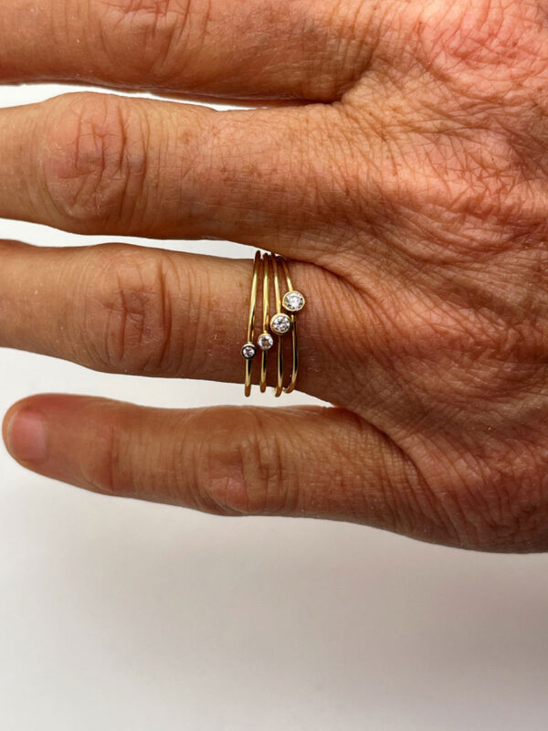 Handbild K+F Ringe mit den 4 angebotenen Brillantgrößen