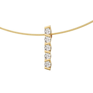 Niessing Vivida Anhänger in Gelbgold mit 5 Brillanten.