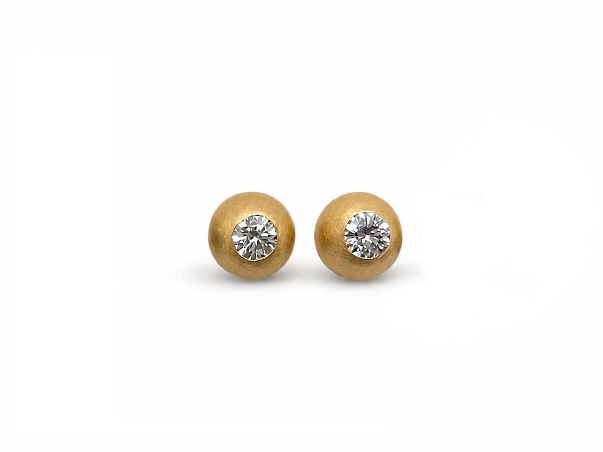 Ohrstecker Bouton in Rotgold mit Brillant