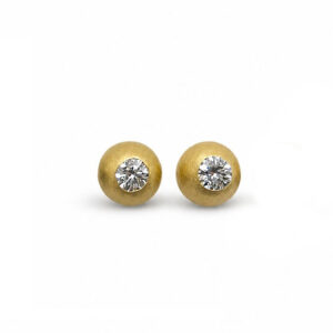 Ohrstecker Bouton in Gelbgold mit Brillant
